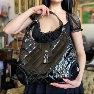 Burberry Brooke Quilted Black Patent Leather Handbag-Great Used Condition!